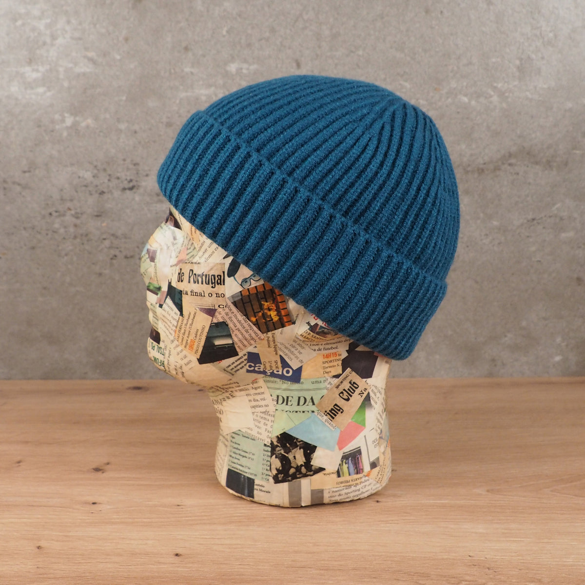 Petrol Blue Fisherman Beanie