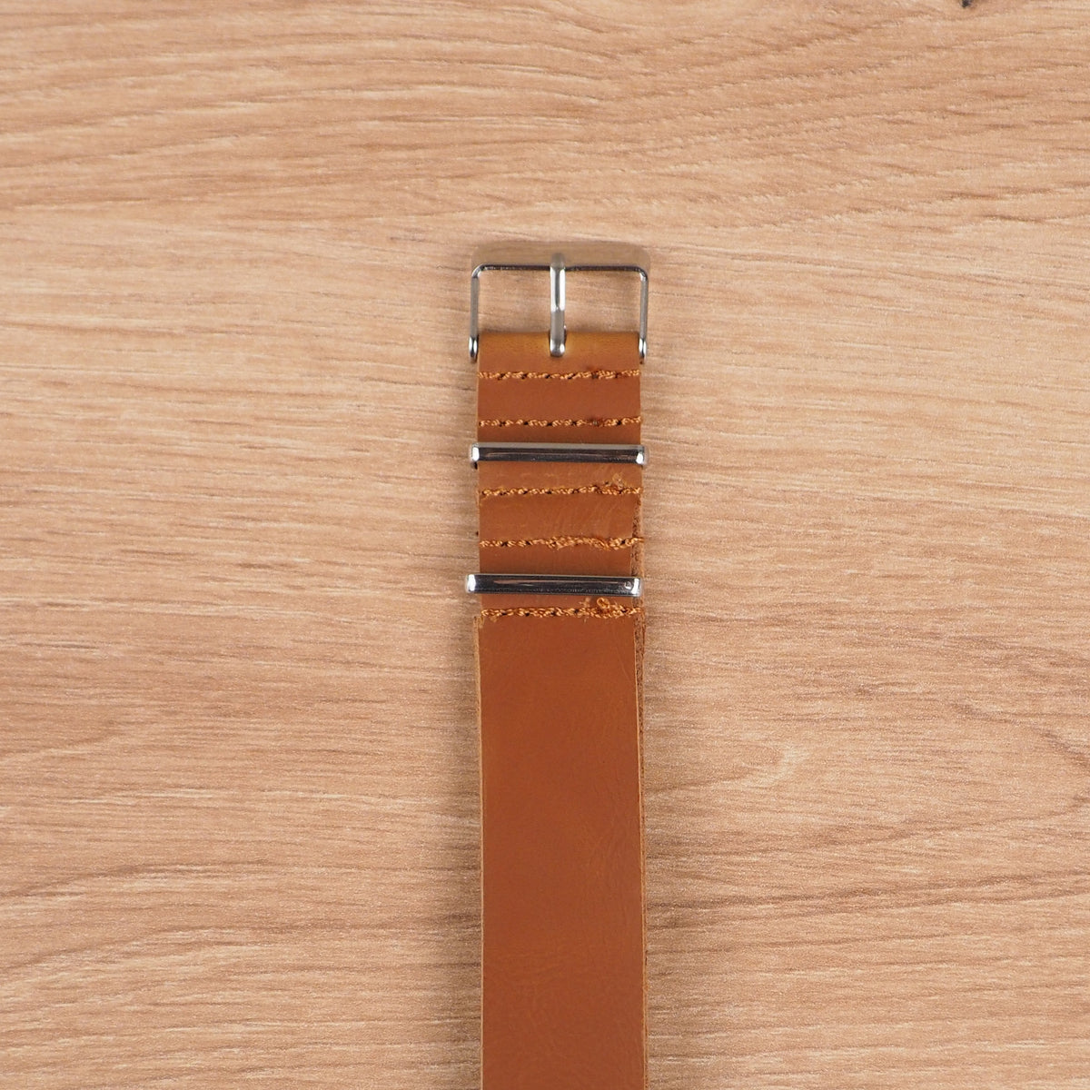 Tan Brown Synthetic Leather NATO Watch Band