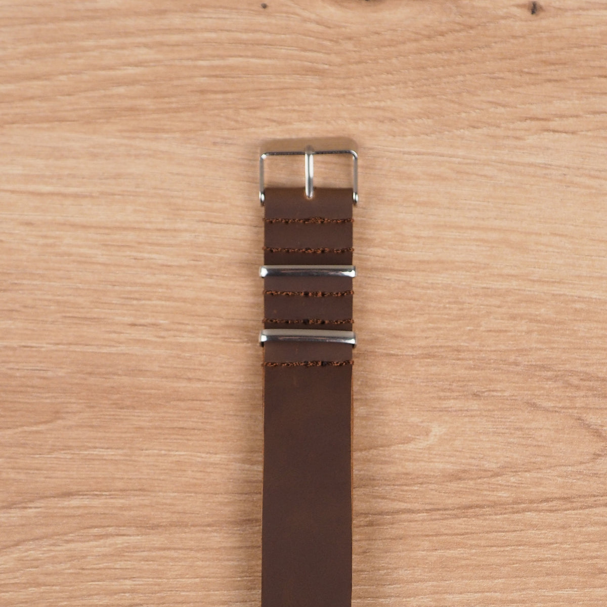 Dark Brown Synthetic Leather NATO Watch Band
