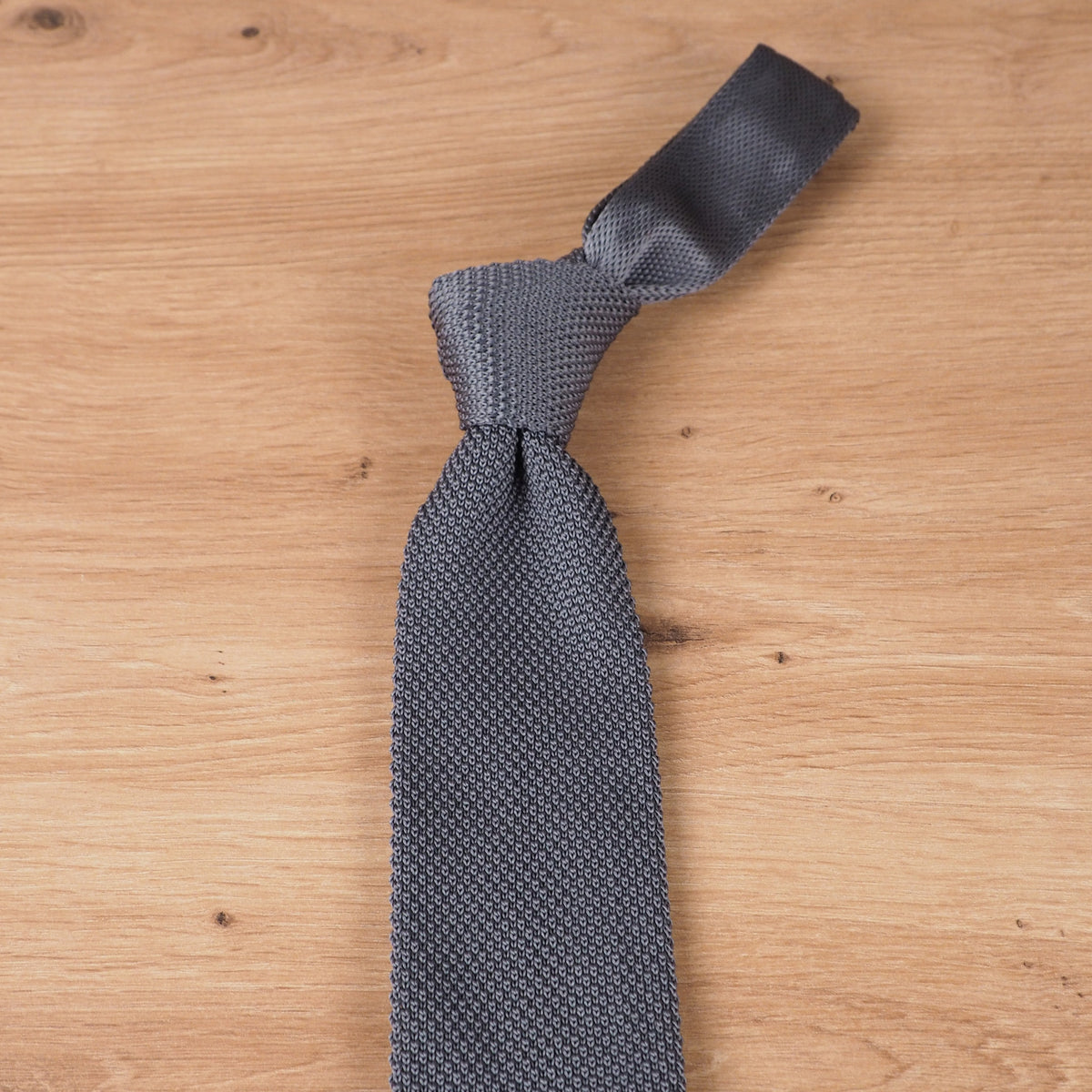 Grey Knit Tie