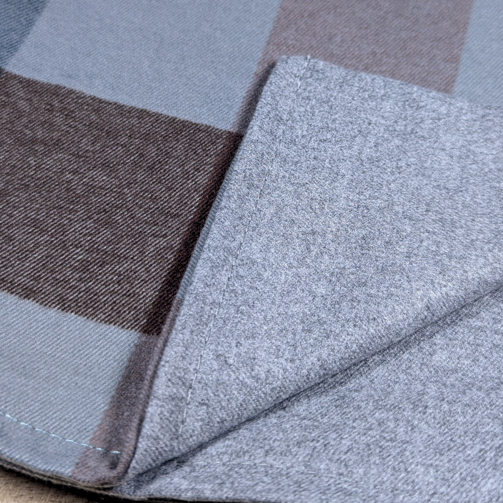 Tartan Preppy Soft Wool Reversible Scarf (grey)