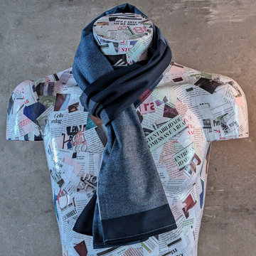 Tartan Preppy Soft Wool Reversible Scarf (blue/navy)