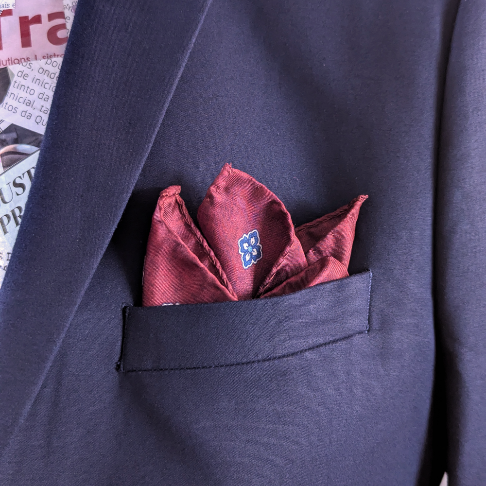 Burgundy Silk Handkerchief