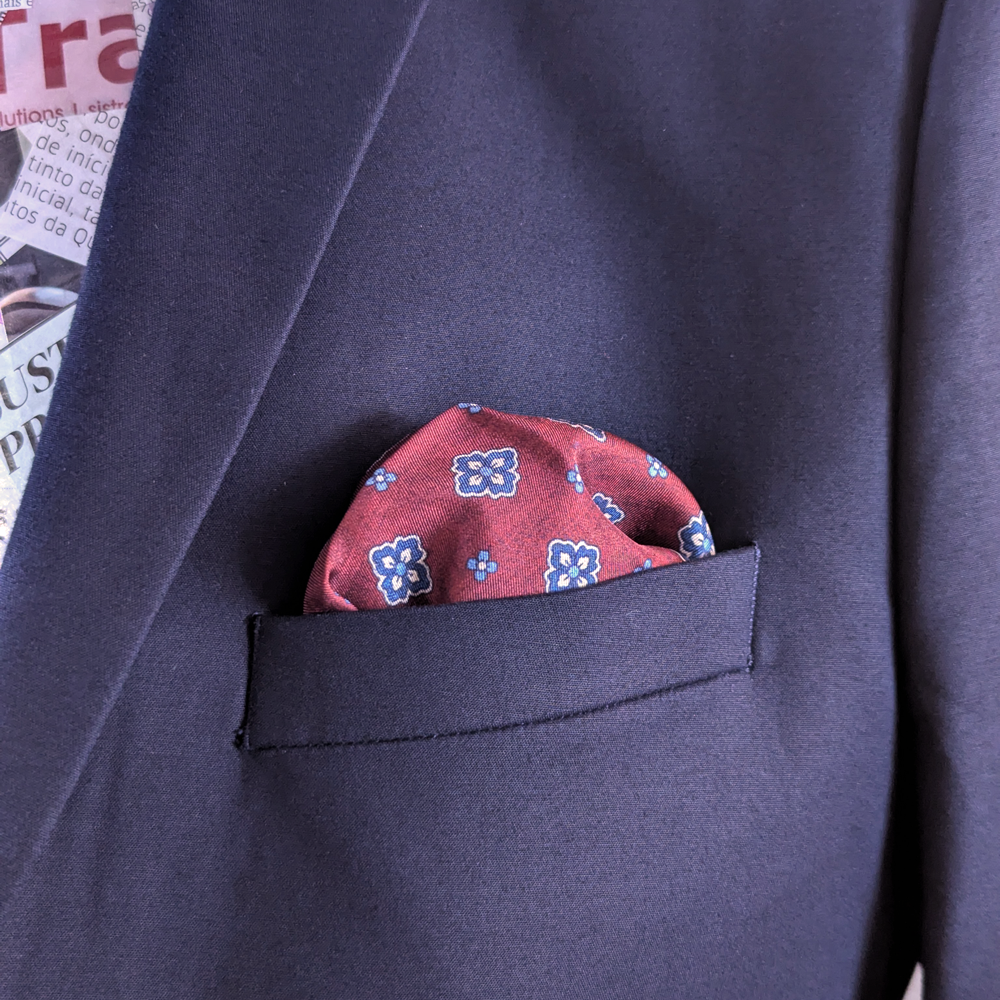 Burgundy Silk Handkerchief
