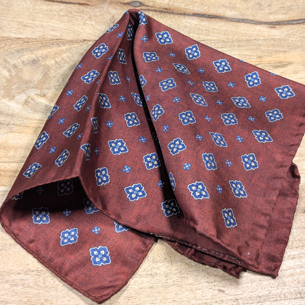 Burgundy Silk Handkerchief