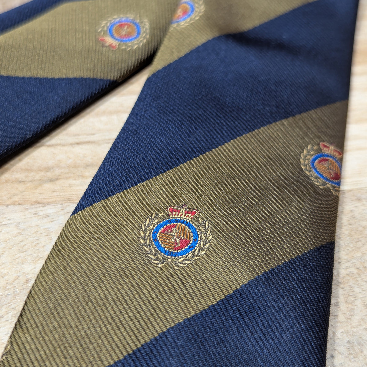Regimental With Crest (brown and navy blue)