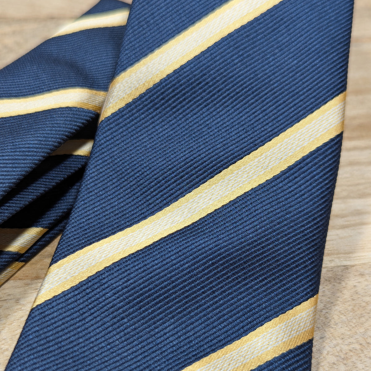 Preppy Regimental Tie – Navy Blue and Gold