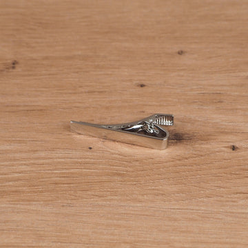 Pinch Clasp Silver Tie Bar